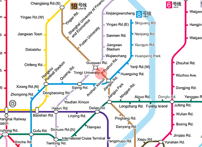 Fushun Road station map
