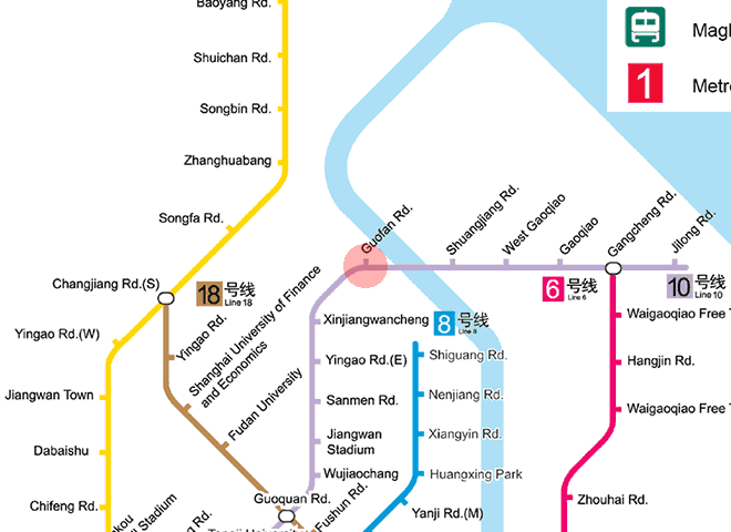 Guofan Road station map