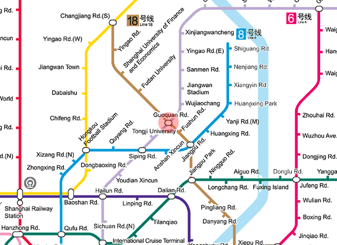 Guoquan Road station map