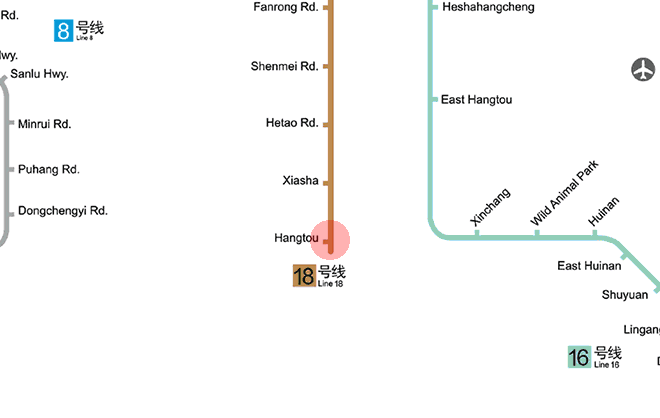 Hangtou station map