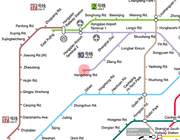 Hangzhong Road station map