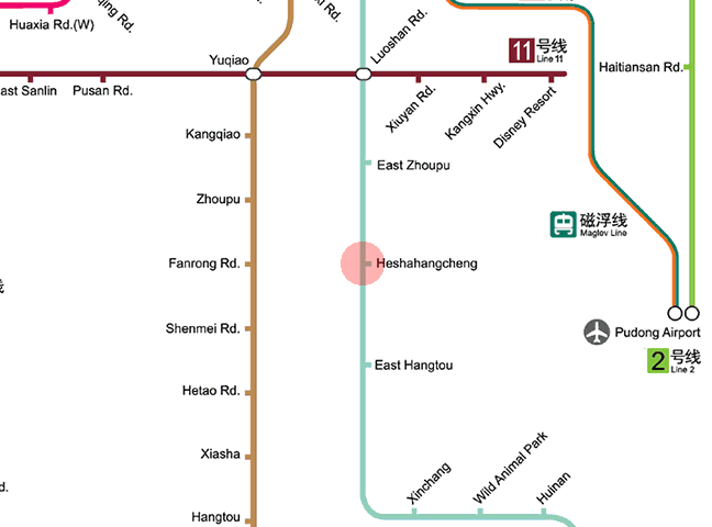 Heshahangcheng station map
