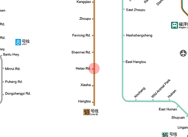 Hetao Road station map