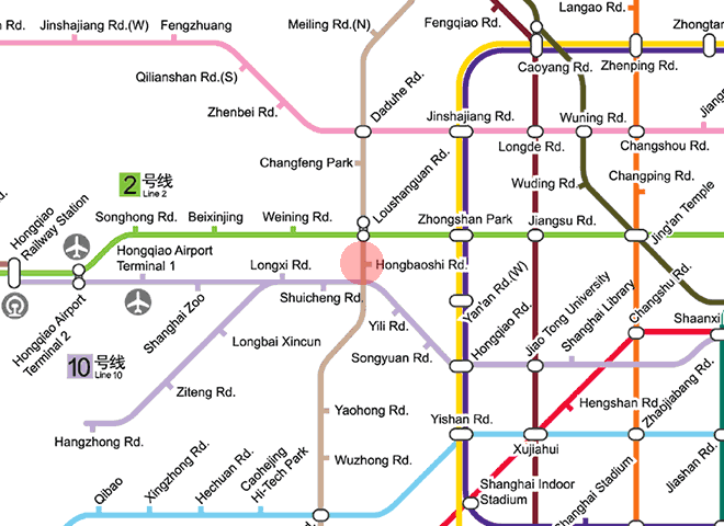 Hongbaoshi Road station map