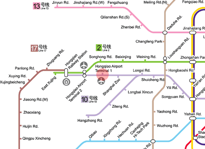 Hongqiao Airport Terminal 1 station map