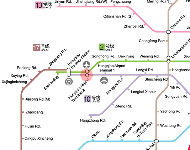Hongqiao Airport Terminal 2 station map