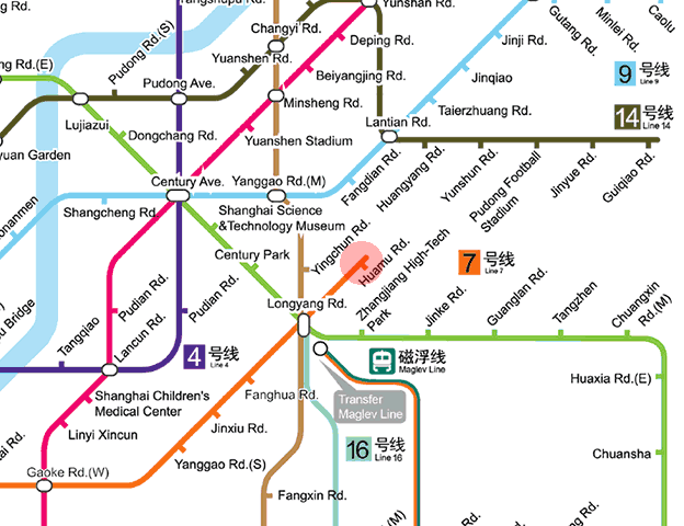 Huamu Road station map