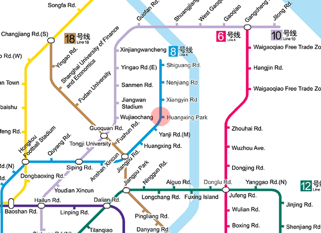 Huangxing Park station map