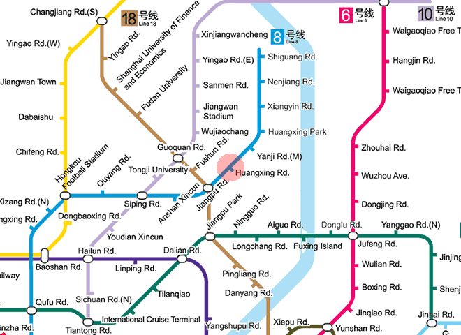 Huangxing Road station map
