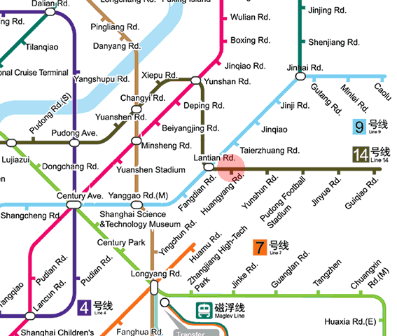 Huangyang Road station map