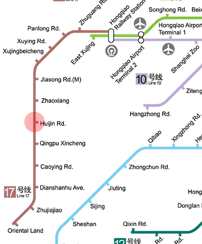 Huijin Road station map