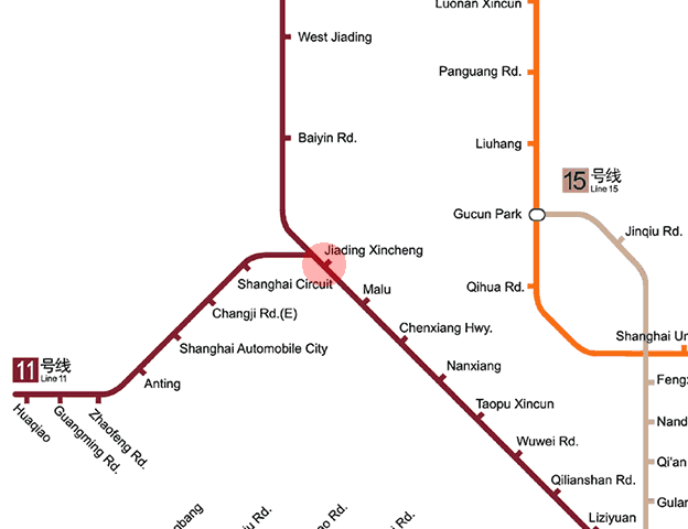 Jiading Xincheng station map