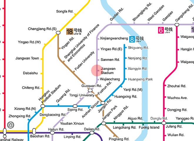 Jiangwan Stadium station map