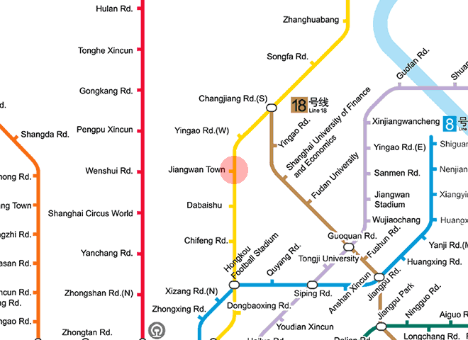 Jiangwan Town station map