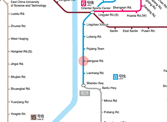 Jiangyue Road station map