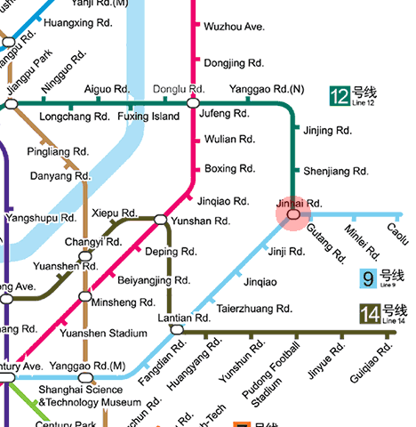 Jinhai Road station map