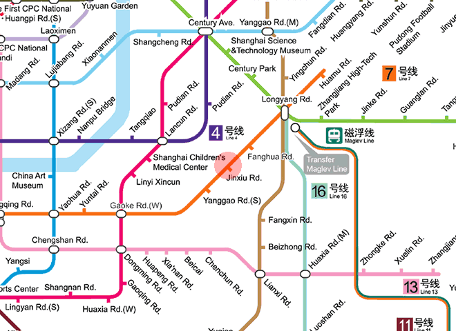 Jinxiu Road station map