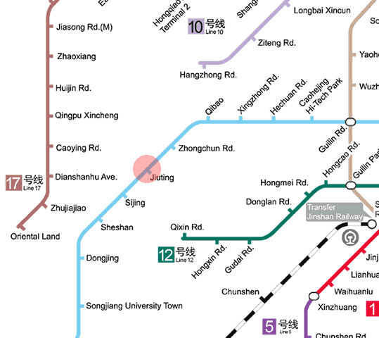 Jiuting station map