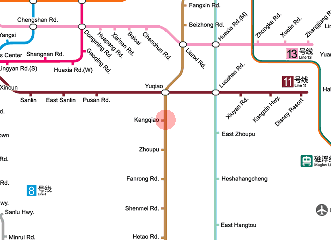 Kangqiao station map