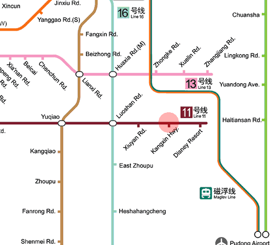 Kangxin Highway station map