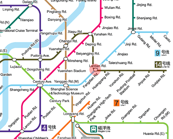 Lantian Road station map