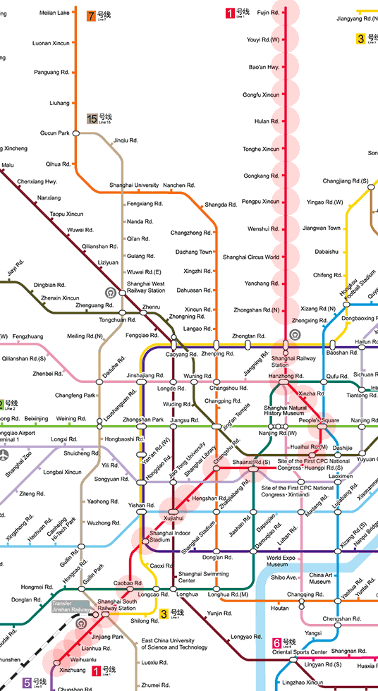 Shanghai Metro Line 1 map