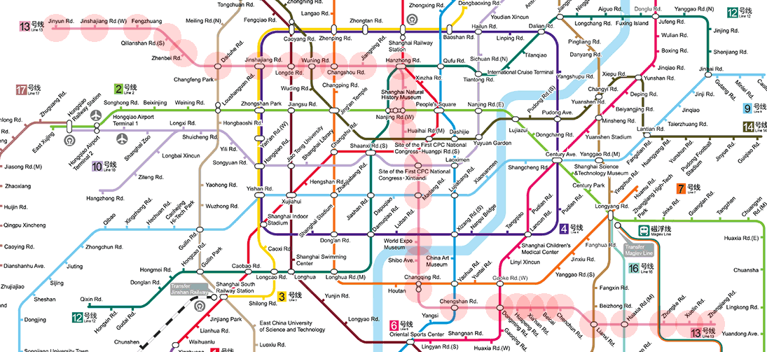 Shanghai Metro Line 13 map