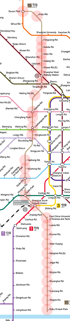 Shanghai Metro Line 15 map