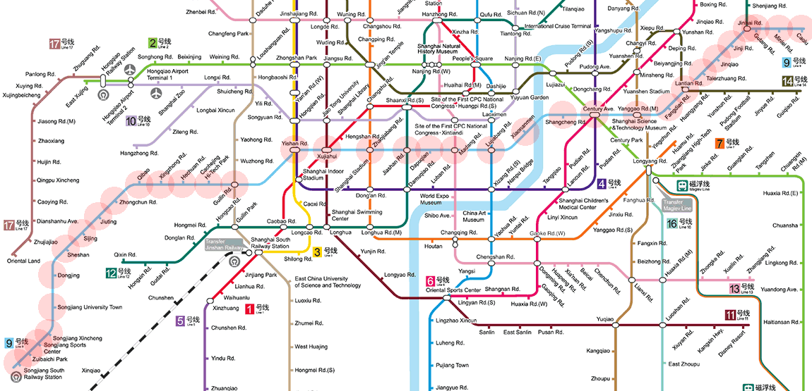 Shanghai Metro Line 9 map