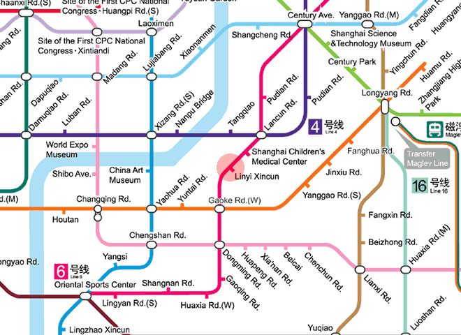 Linyi Xincun station map