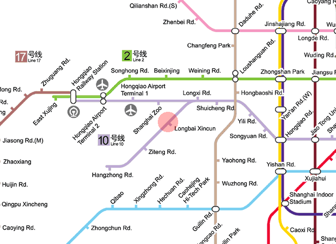 Longbai Xincun station map
