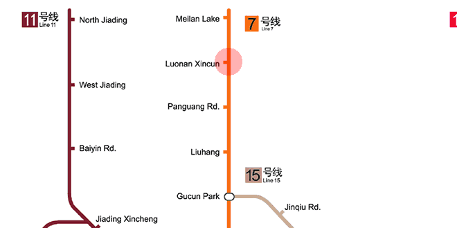 Luonan Xincun station map