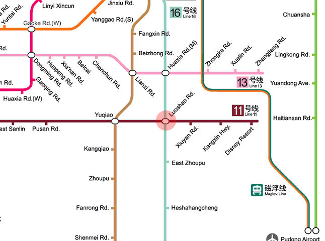 Luoshan Road station map