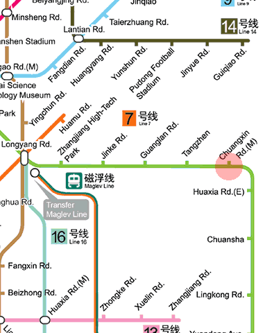 Middle Chuangxin Road station map