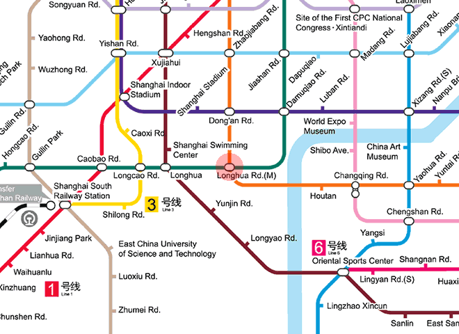 Middle Longhua Road station map