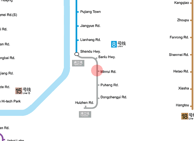 Minrui Road station map