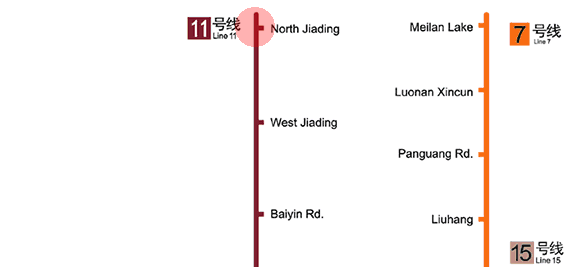 North Jiading station map