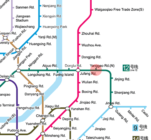 North Yanggao Road station map