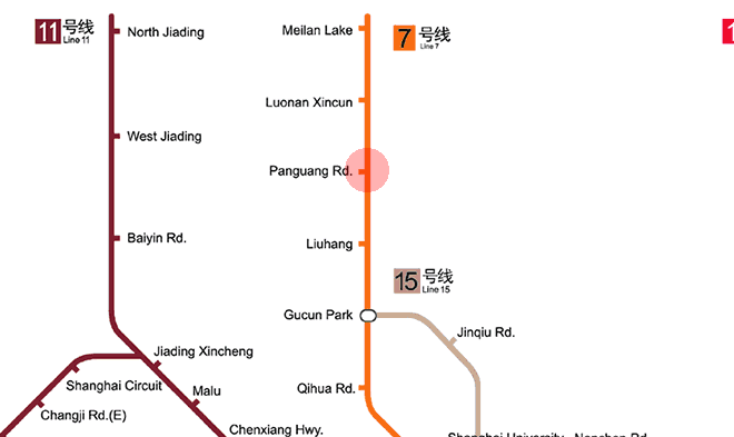 Panguang Road station map