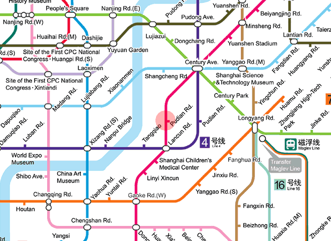 Pudian Road station map