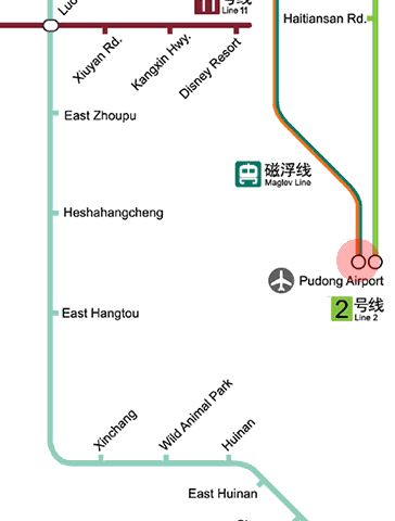 Pudong Airport station map