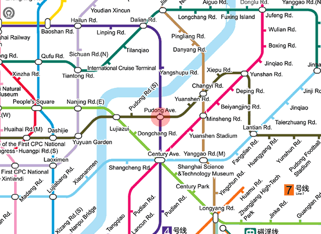 Pudong Avenue station map