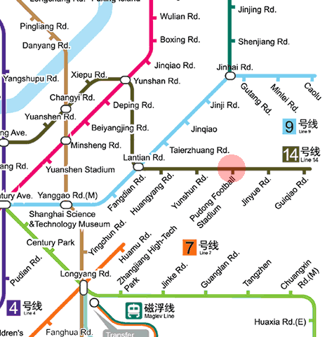 Pudong Football Stadium station map