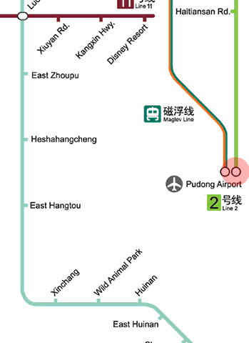 Pudong International Airport station map