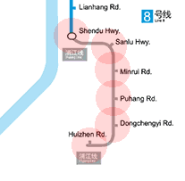 Shanghai Metro Pujiang Line map