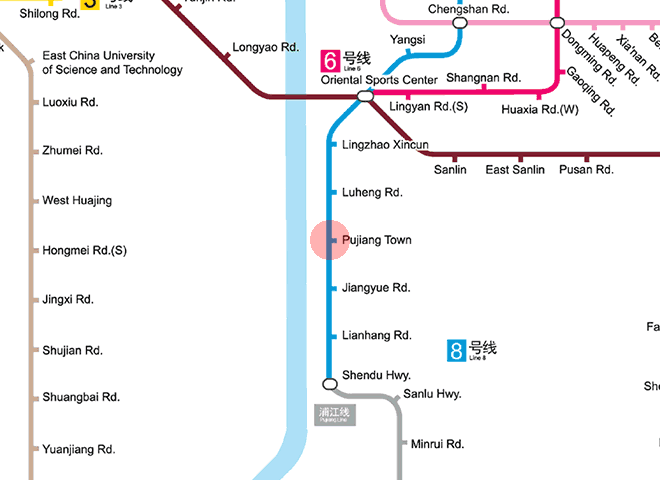 Pujiang Town station map