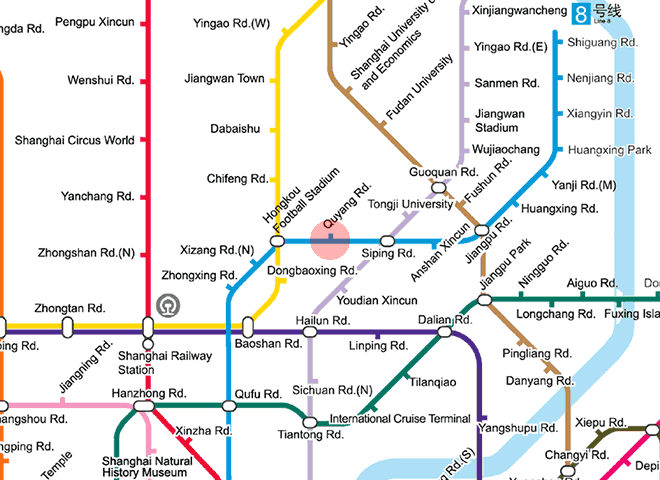 Quyang Road station map