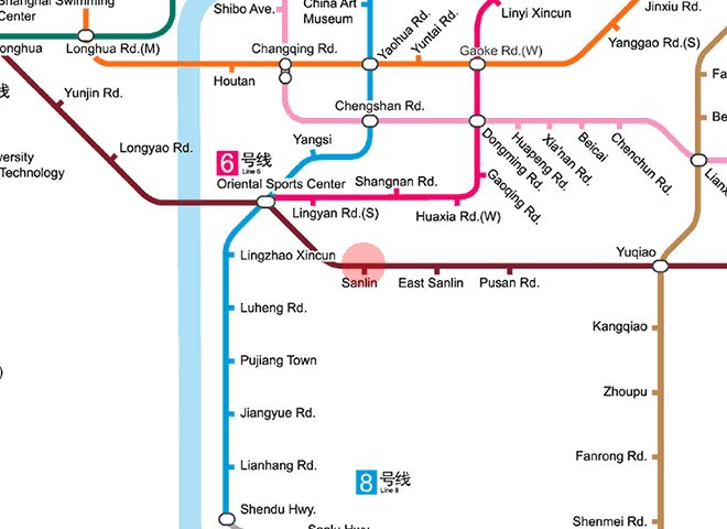 Sanlin station map