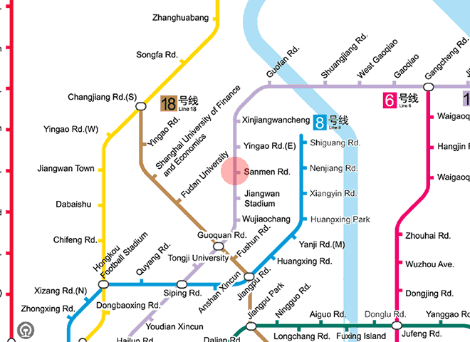 Sanmen Road station map