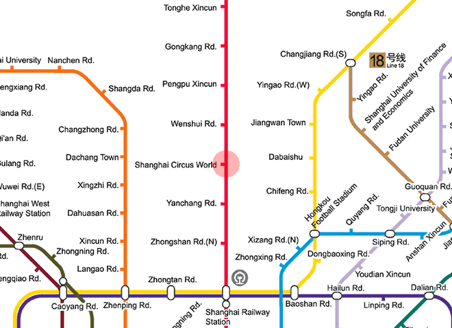 Shanghai Circus World station map